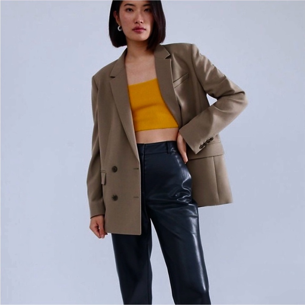 Babaton Watson blazer xxs taupe olive oversized 20” ptp